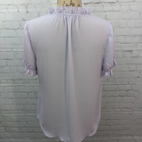 🌸Buy 1 Get 1 Free🌸 Talbots Purple Ruffled Shirt Medium🌸 - Picture 4 of 7